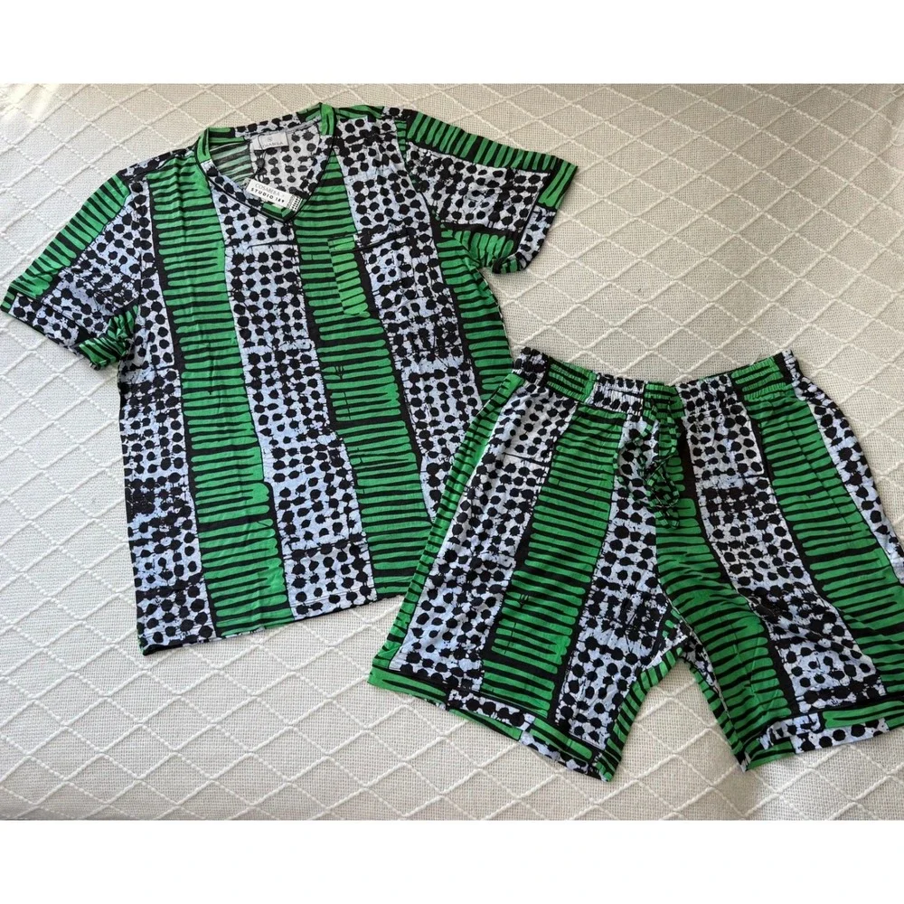 Cosabella‎ Men's Pima Cotton Modal Pajama Set Short Sleeve & Shorts Sleepwear L